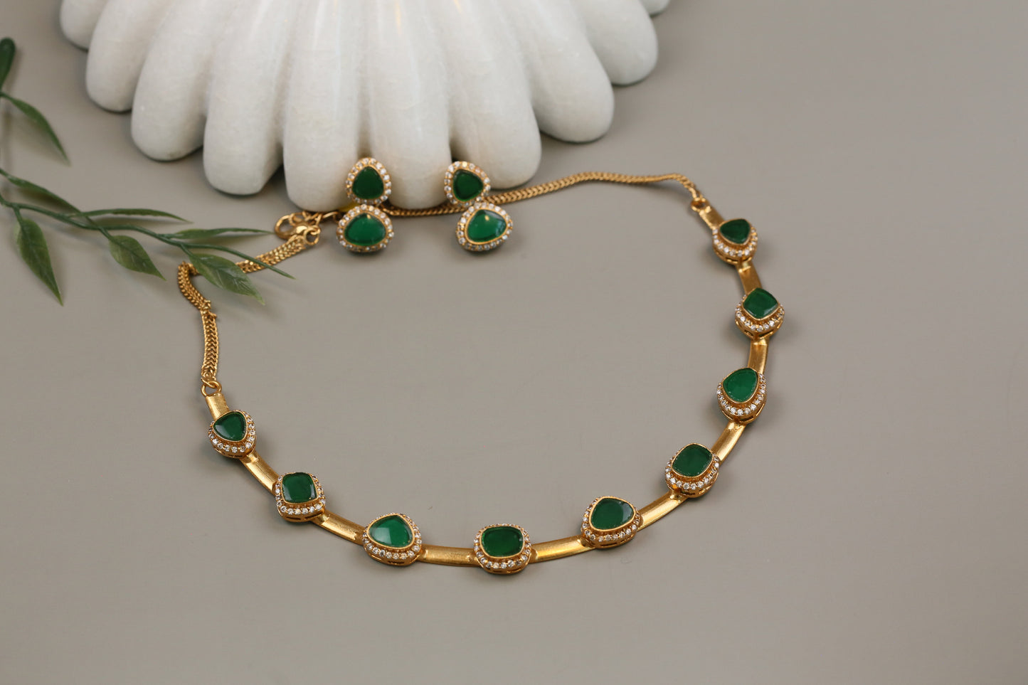 Dainty Pota Polki Set (104-33) - Green