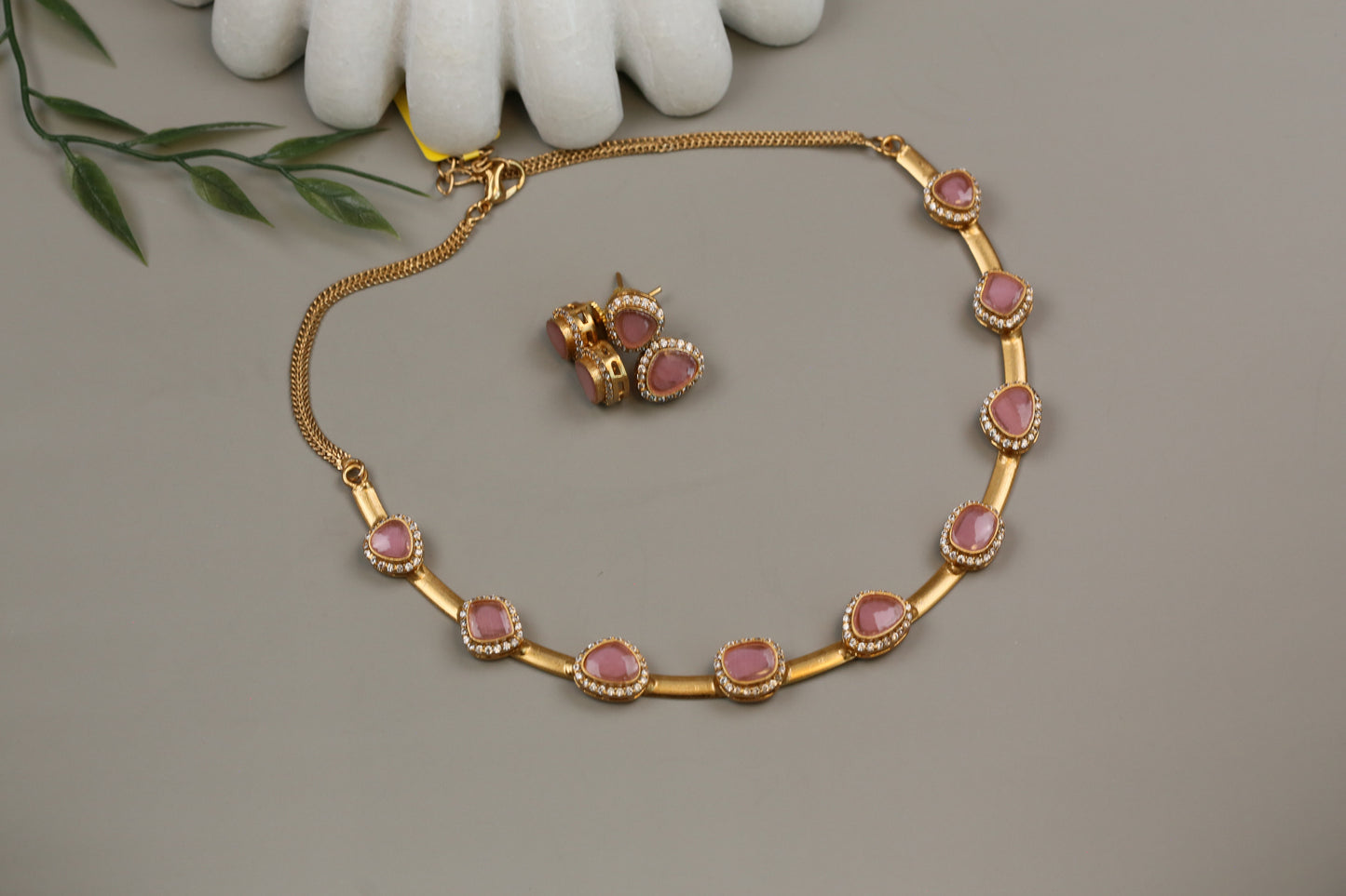 Dainty Pota Polki Set (104-34) -Pink