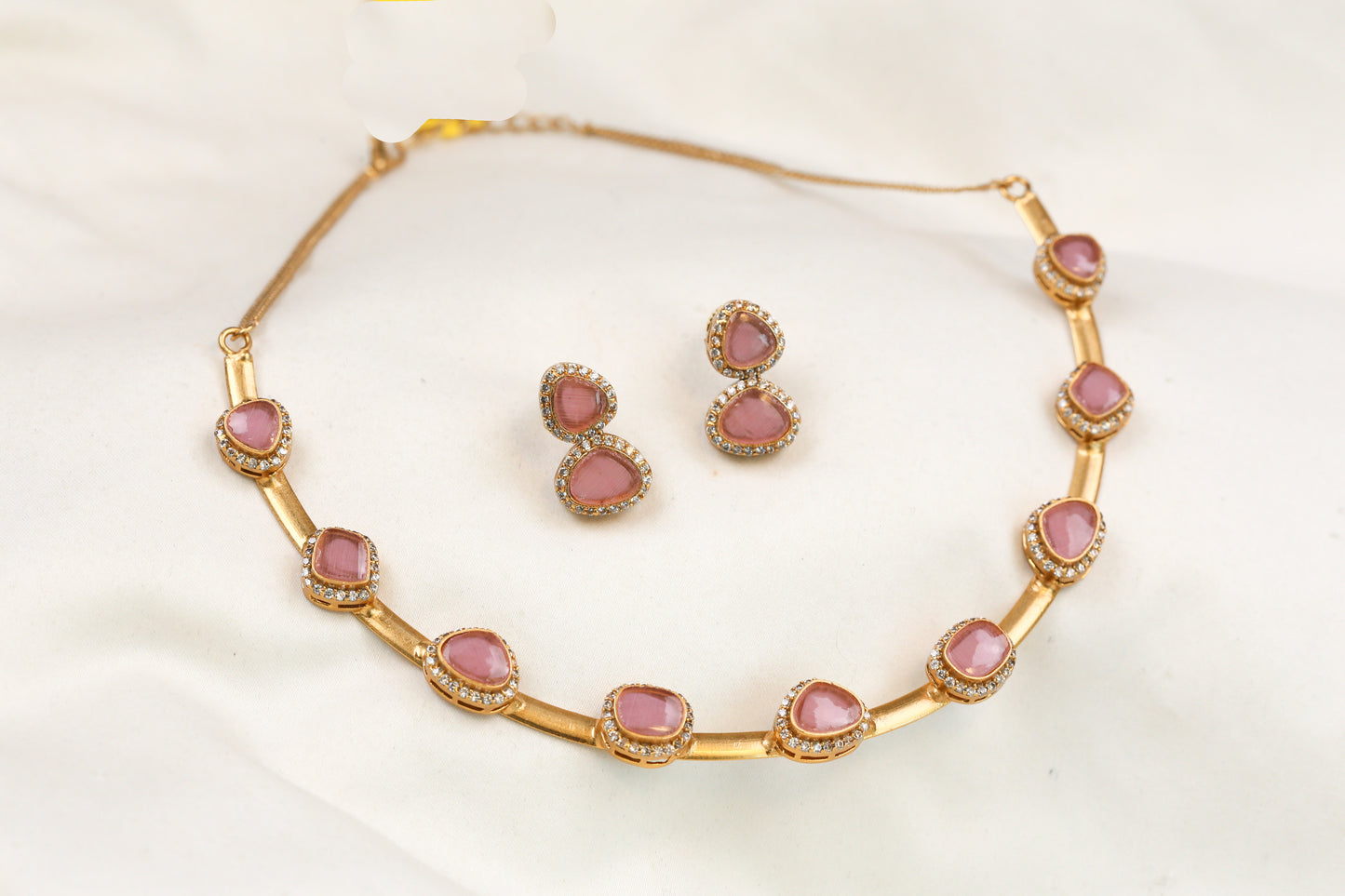 Dainty Pota Polki Set (104-34) -Pink