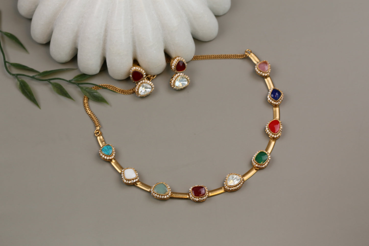 Dainty Pota Polki Set (104-35) -Multi