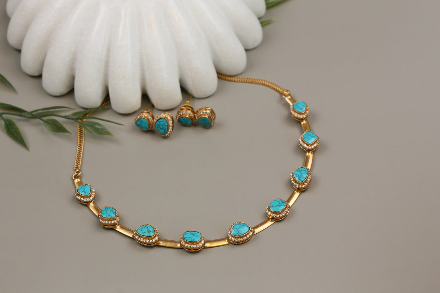 Dainty Pota Polki Set (104-36) -Turquoise
