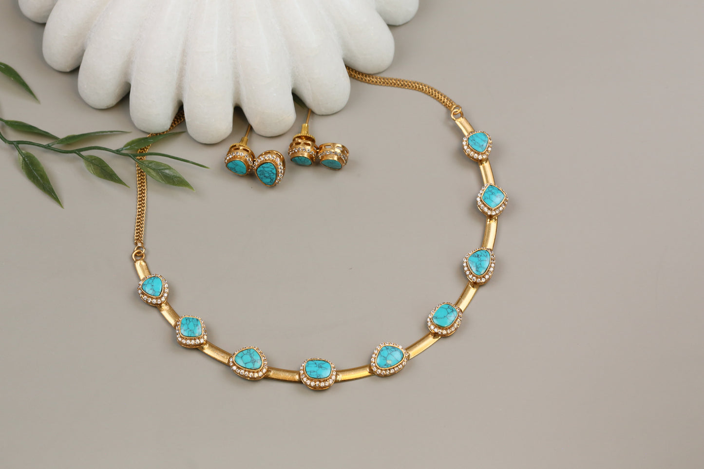 Dainty Pota Polki Set (104-36) -Turquoise