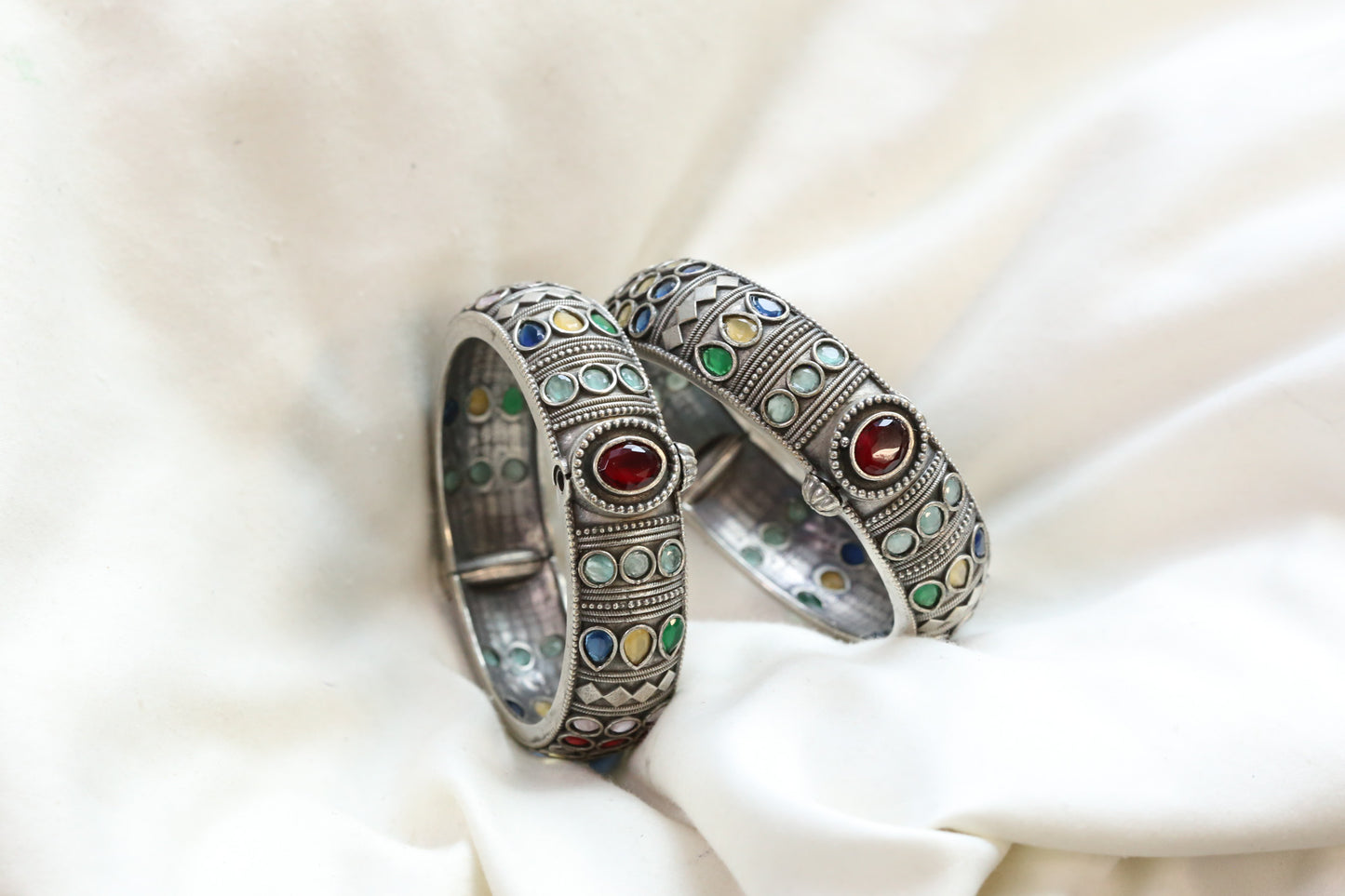 Mahi Silver Looka Alike Bangle  - Multi