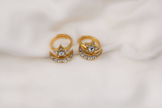 Kundan Chand Rings (Adjustable)