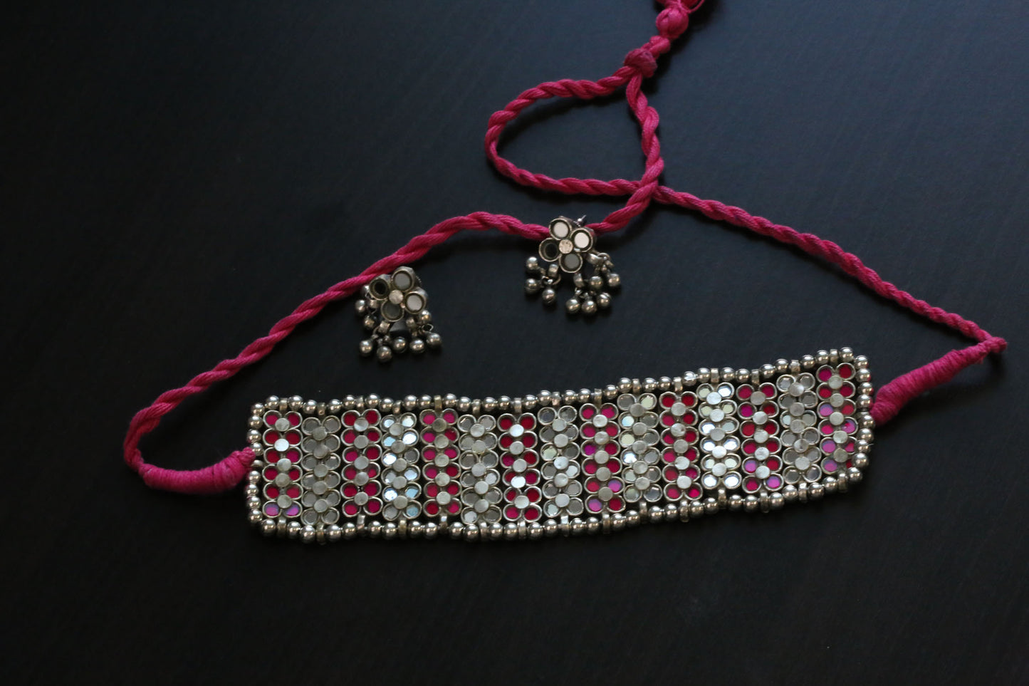 Darpan Choker Set - Pink Clear