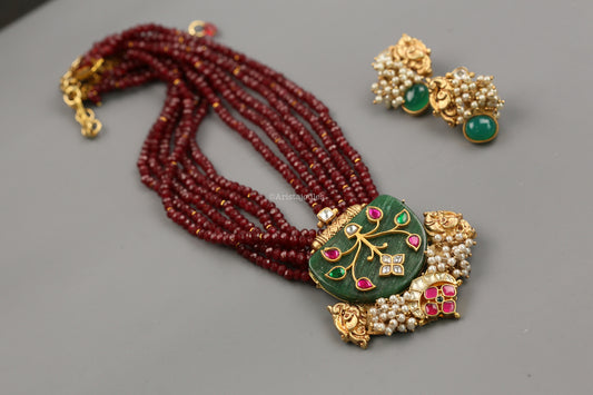 Manik Designer Semiprecious Stone Kundan Set