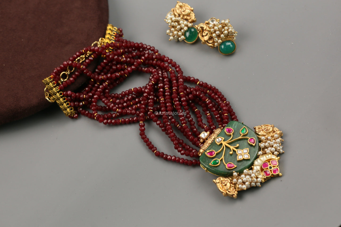 Manik Designer Semiprecious Stone Kundan Set
