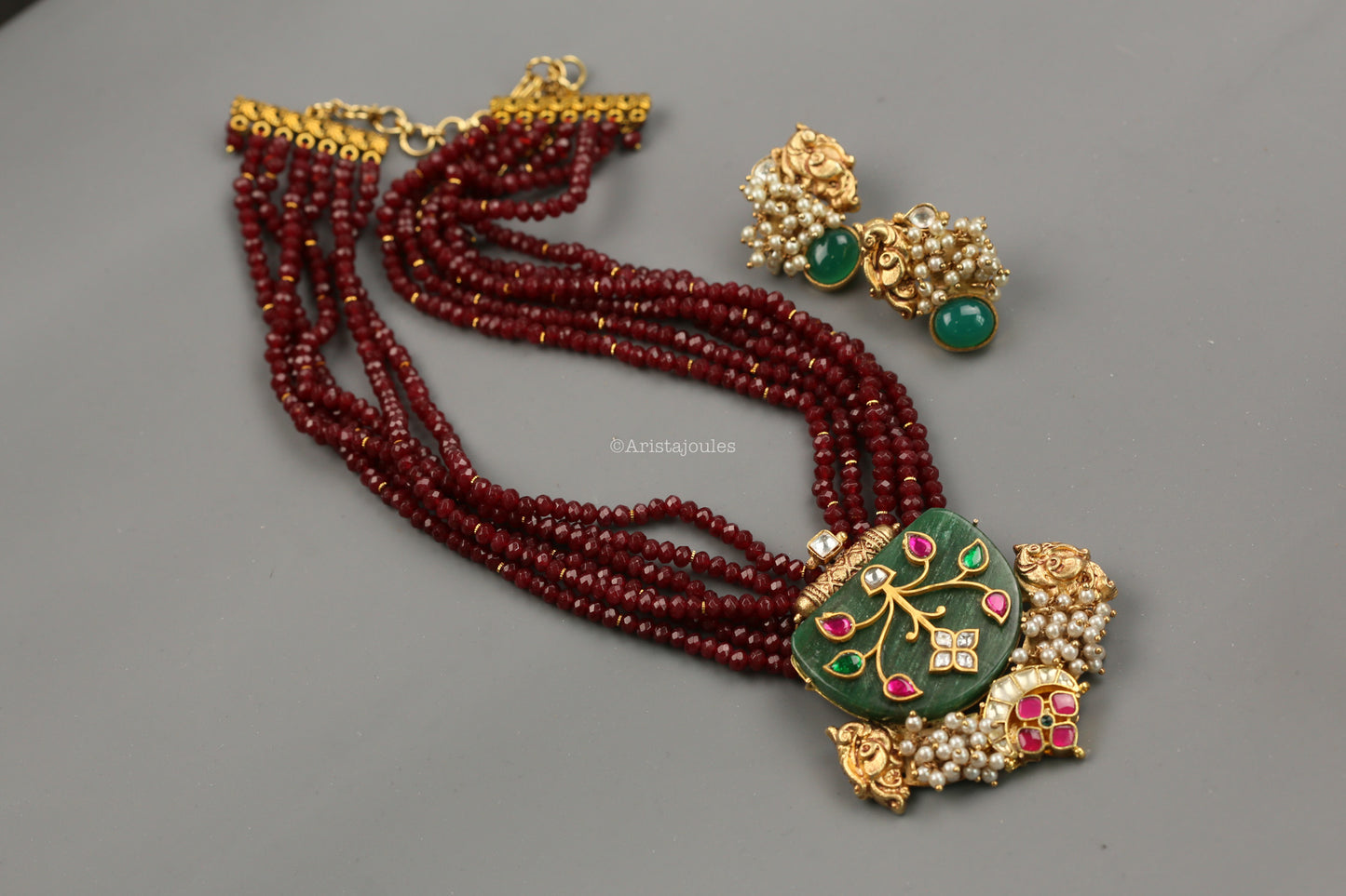 Manik Designer Semiprecious Stone Kundan Set