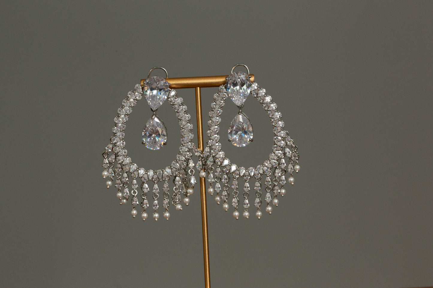 Alia Bhatt CZ Earrings - Clear