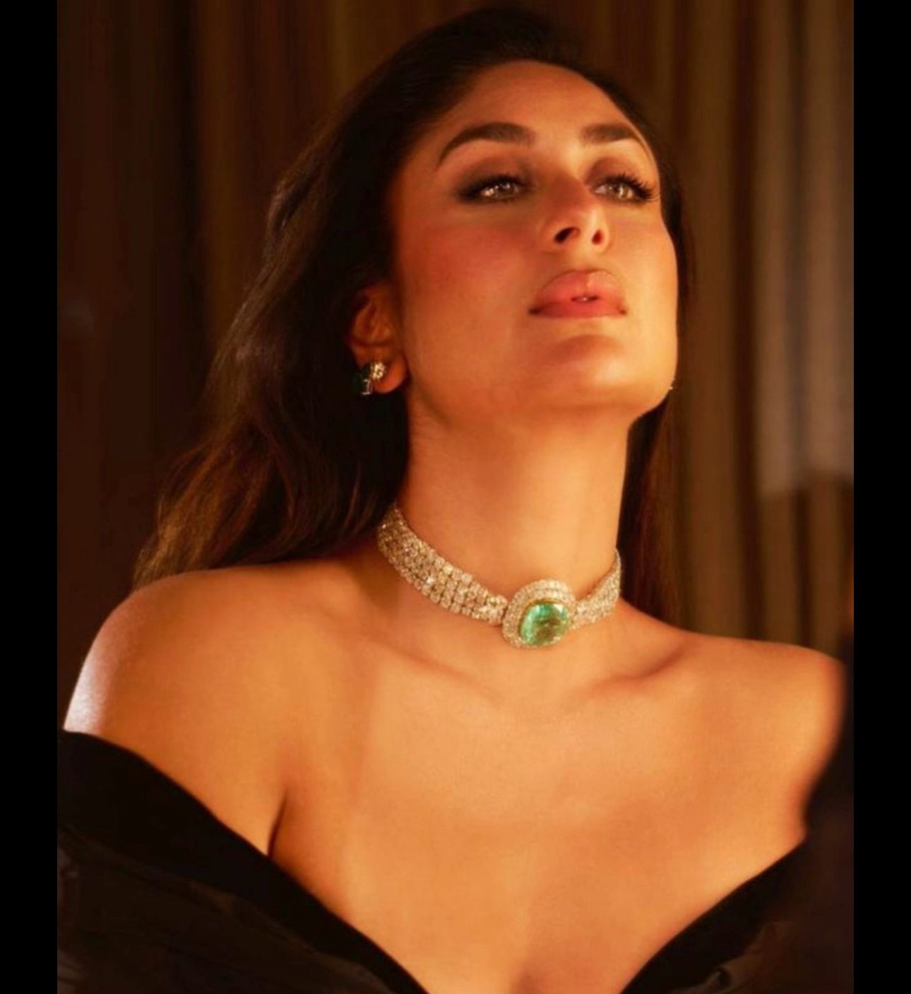 Celebrity Style Emerald Doublet & CZ Necklace Set