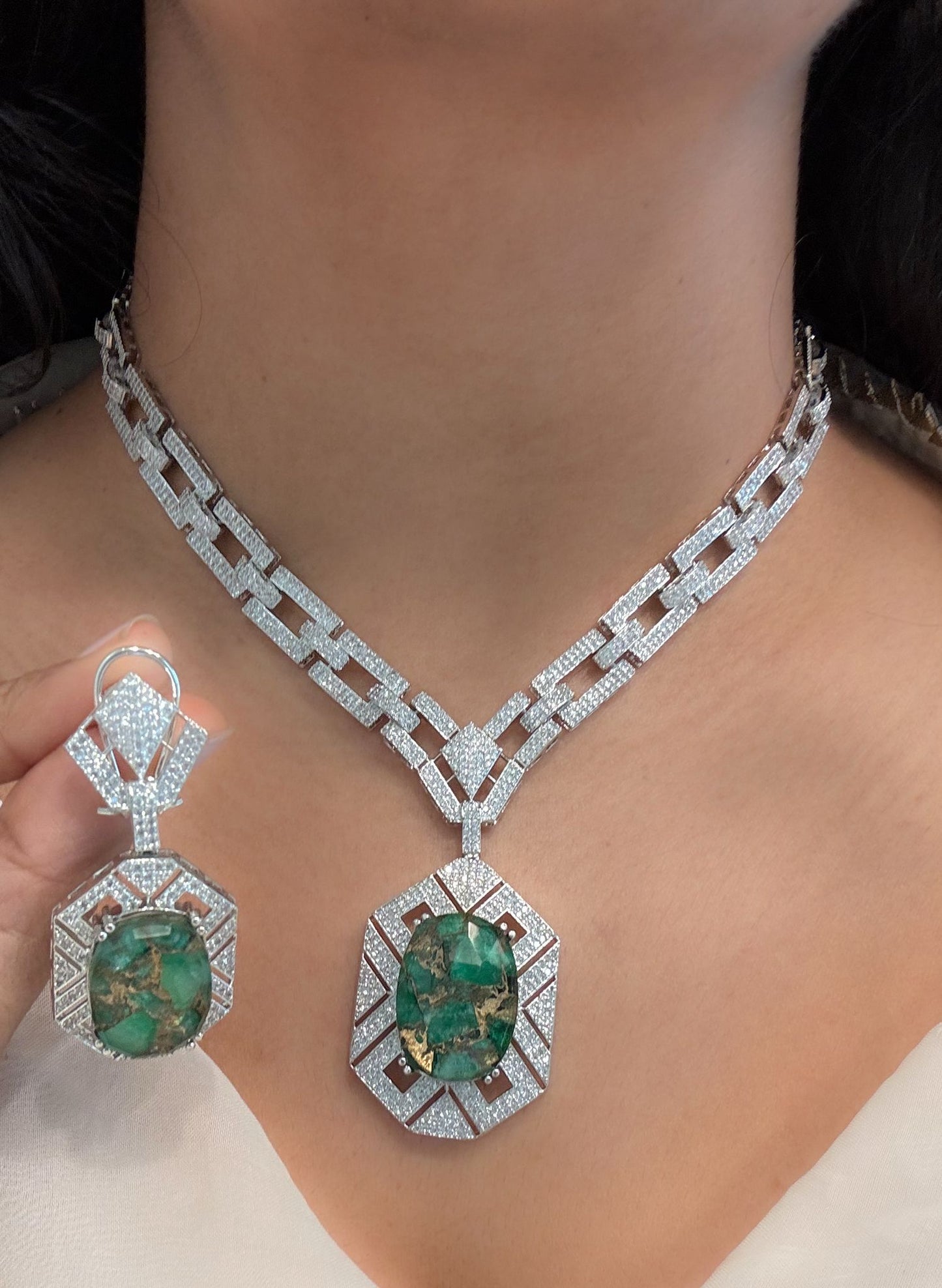 Donna Mosaic Doublet & Micro CZ Set