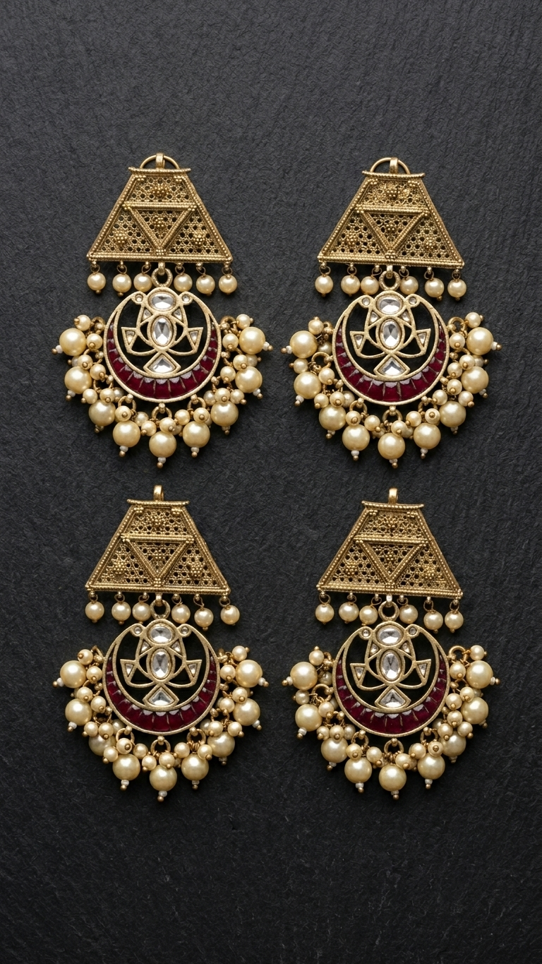 Padmini VIntage Gold Chandbaali