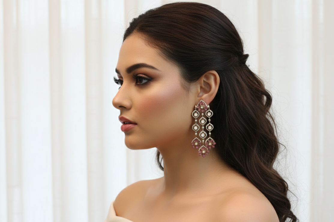 Pota Micro CZ & Real Moissanite Earrings