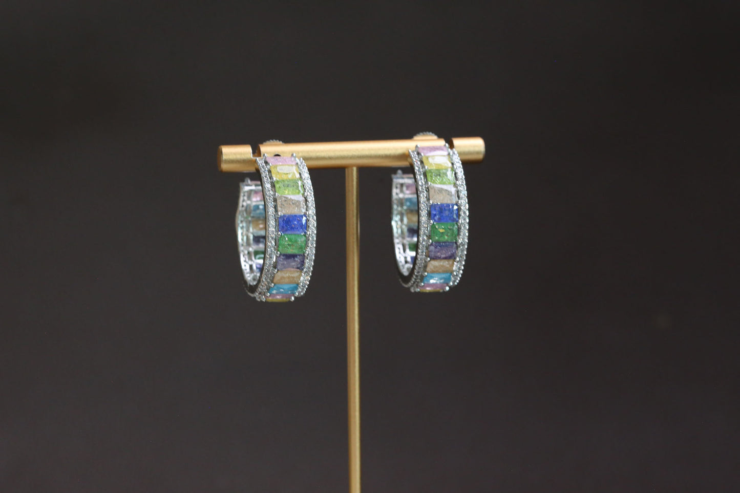 Milky Stones Multicolor Hoops