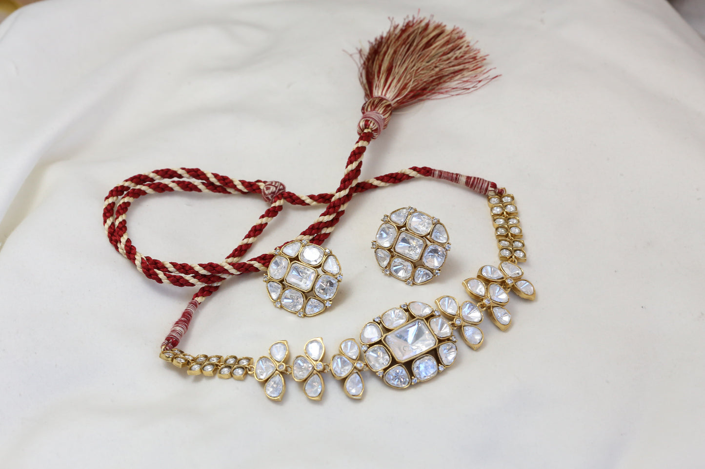 Premium Kundan Polki Choker/Necklace Set (ABJ-N101-2)