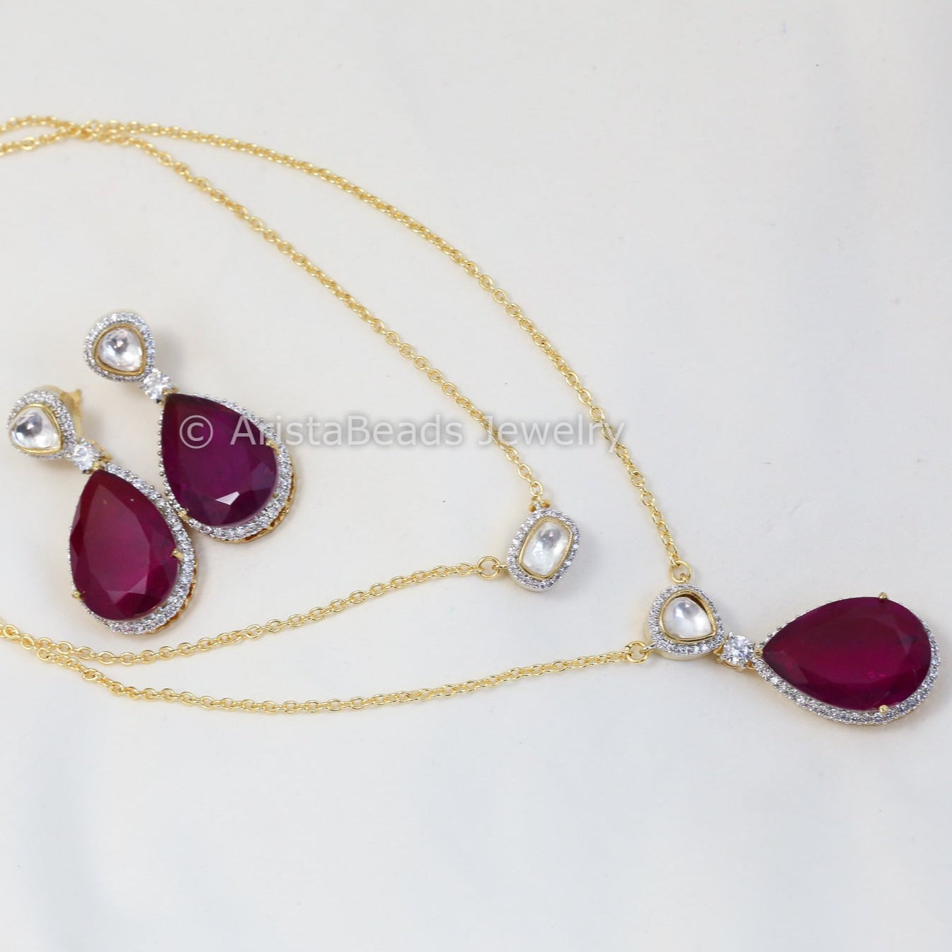 Dark Purple Doublet & Uncut Polki Set (ABJ-N101-57)