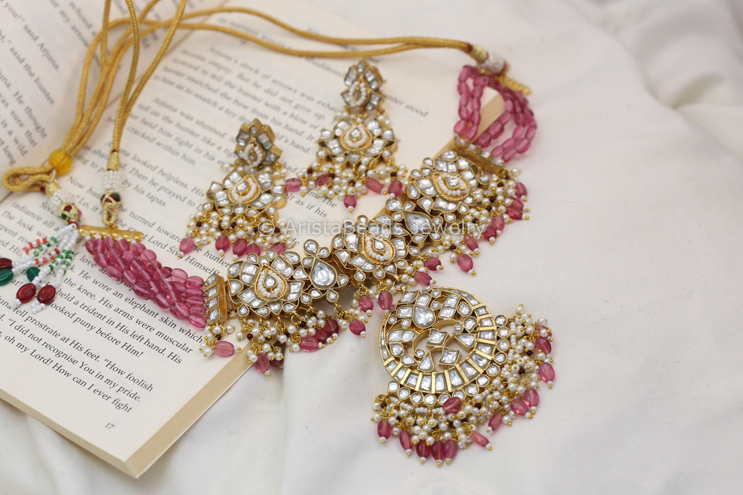 Suhaani Jadau Kundan & Rodonite Beads Set (102-80)