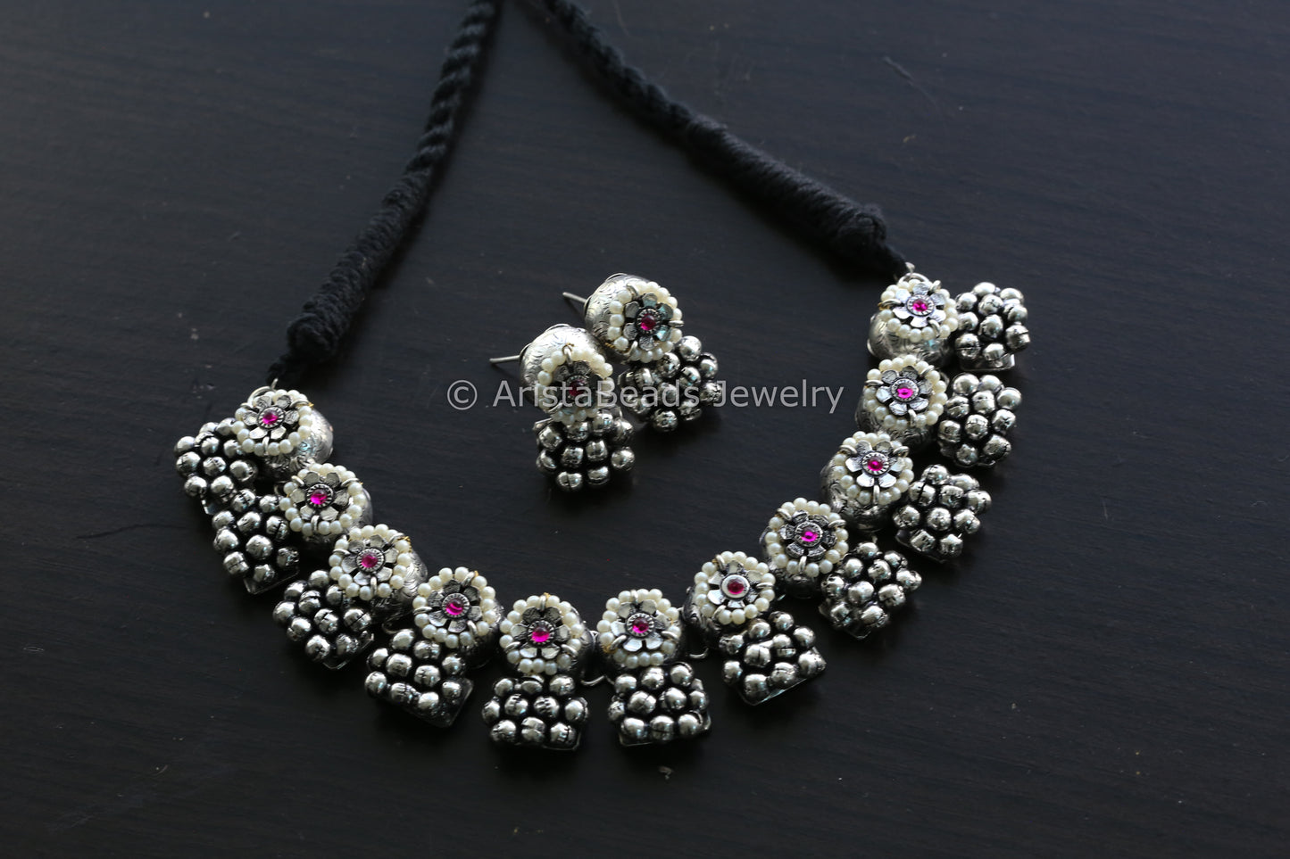 Oxidized Ghungroo Kemp Necklace Set (T103-35)