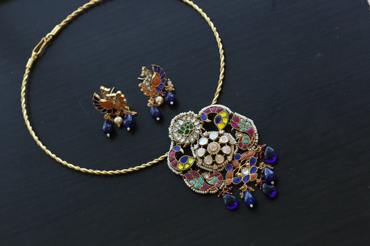 Handmade Fusion Jadau Kundan & Moissanite Set (ABJ-FP101-5)