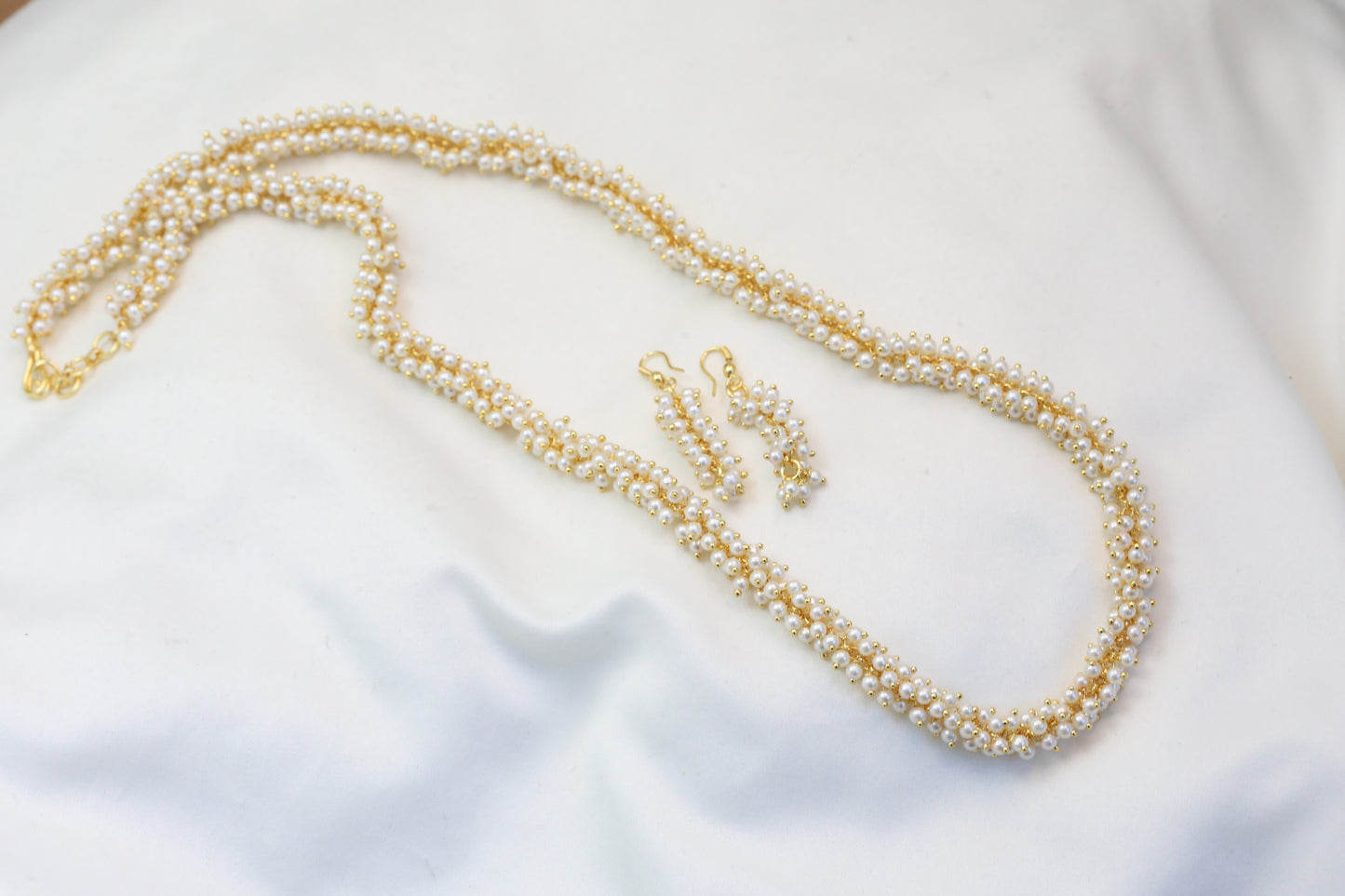 Gajra Style Pearl Necklace Set