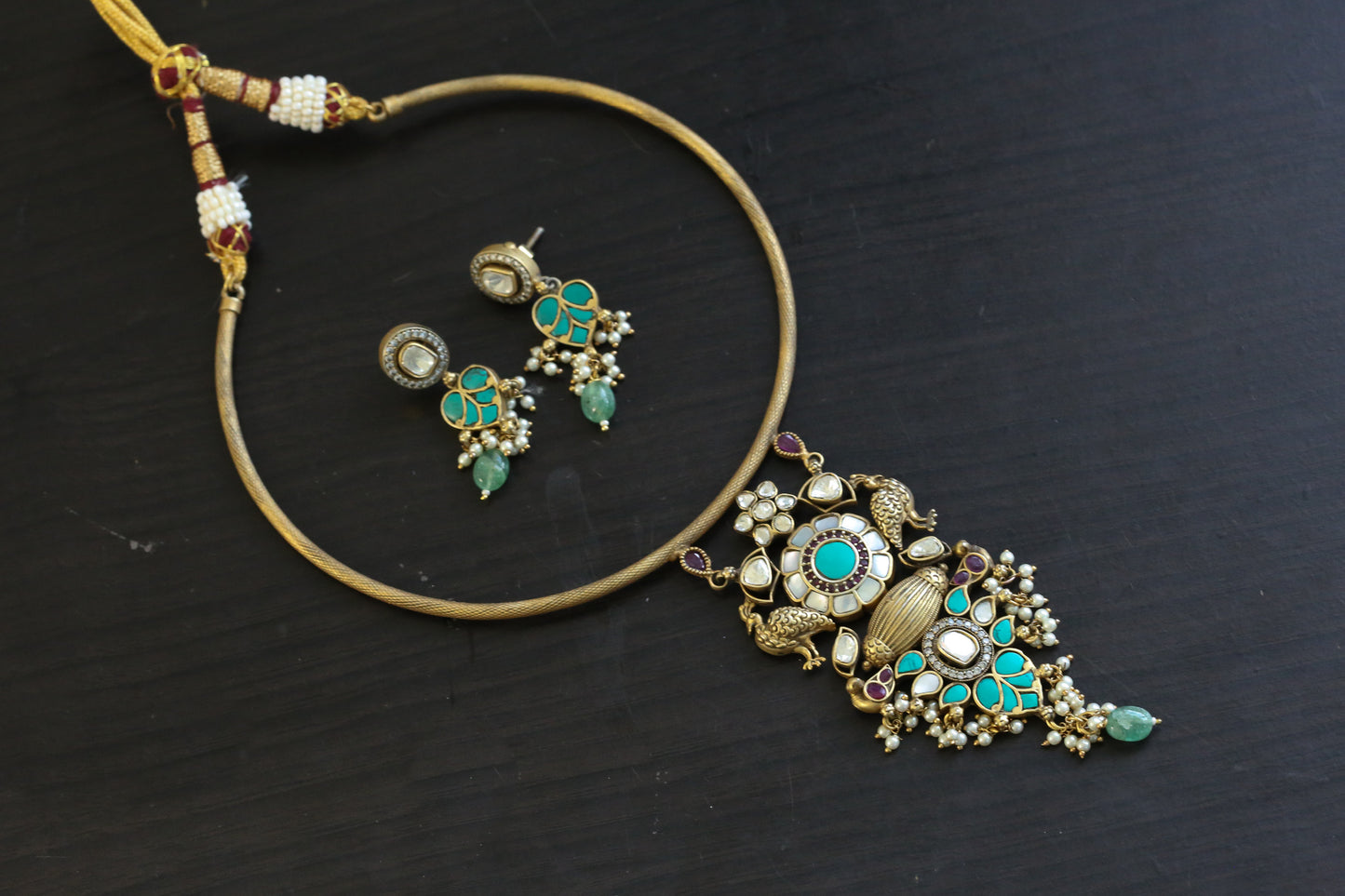 Designer Jadau Kundan Hasli Set (ABJ-N101-7)