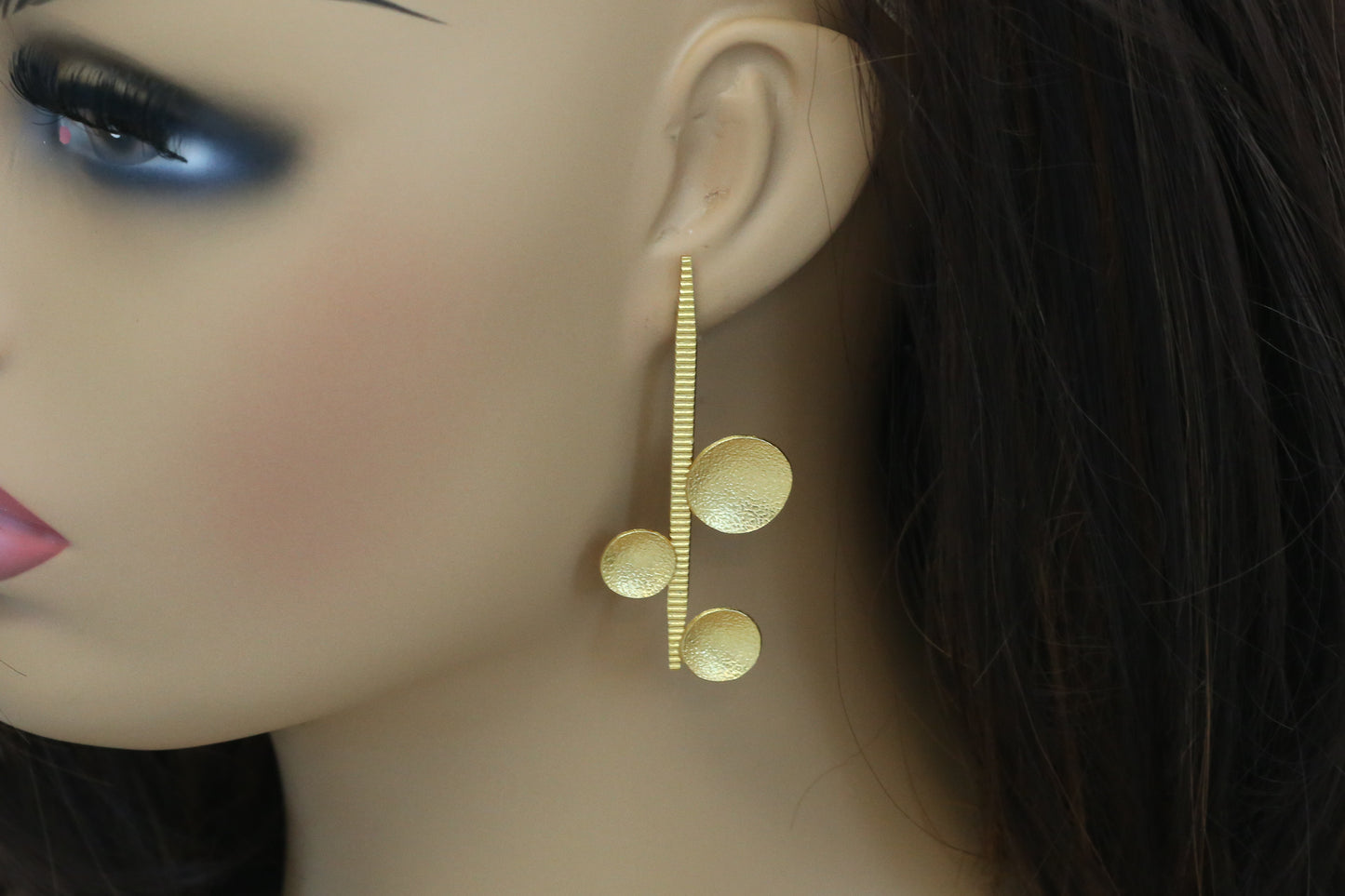 Contemporary Matt Gold Earrings- ABJ101-9