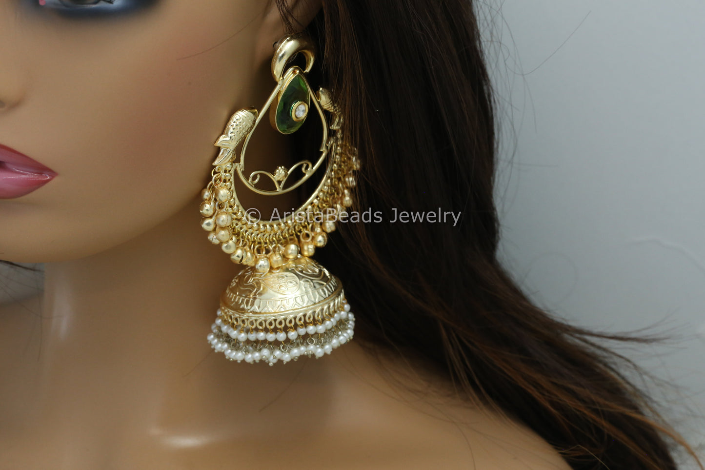 Large Matt Gold Jhumka