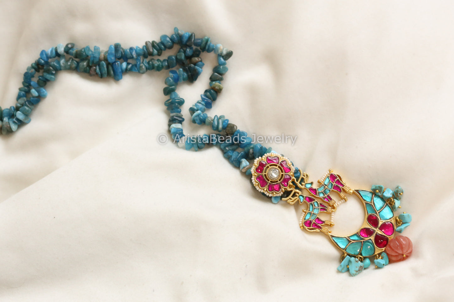 Handmade Semiprecious Fusion Jadau Necklace (102-99)