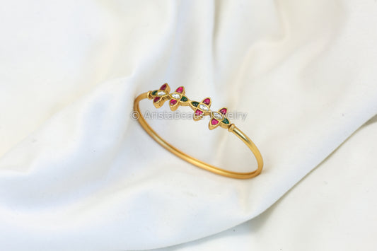 Jadau Bracelet (Openable) - Ruby Green Clear