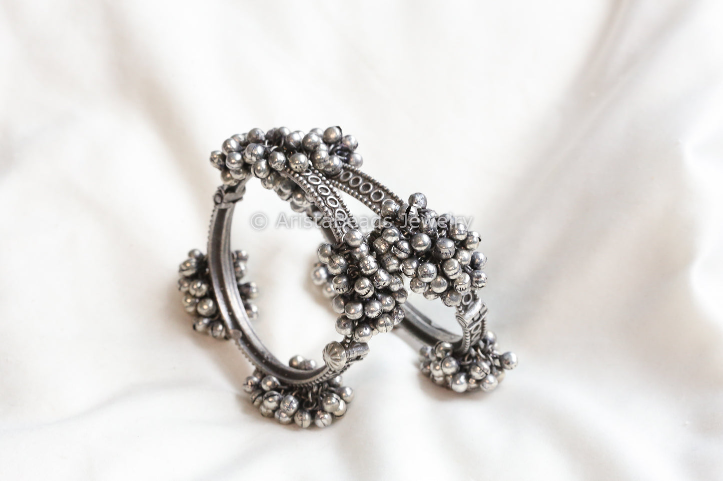 Ghungroo Silver Tone Bangle (ABJ-B101-6)