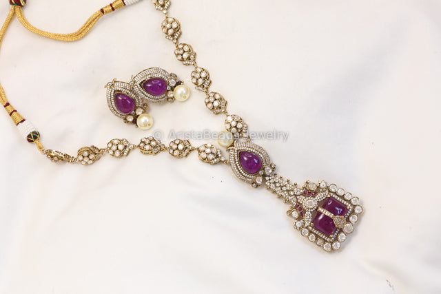 Anaya Victorian Moissanite & Pota Doublet Set - Purple