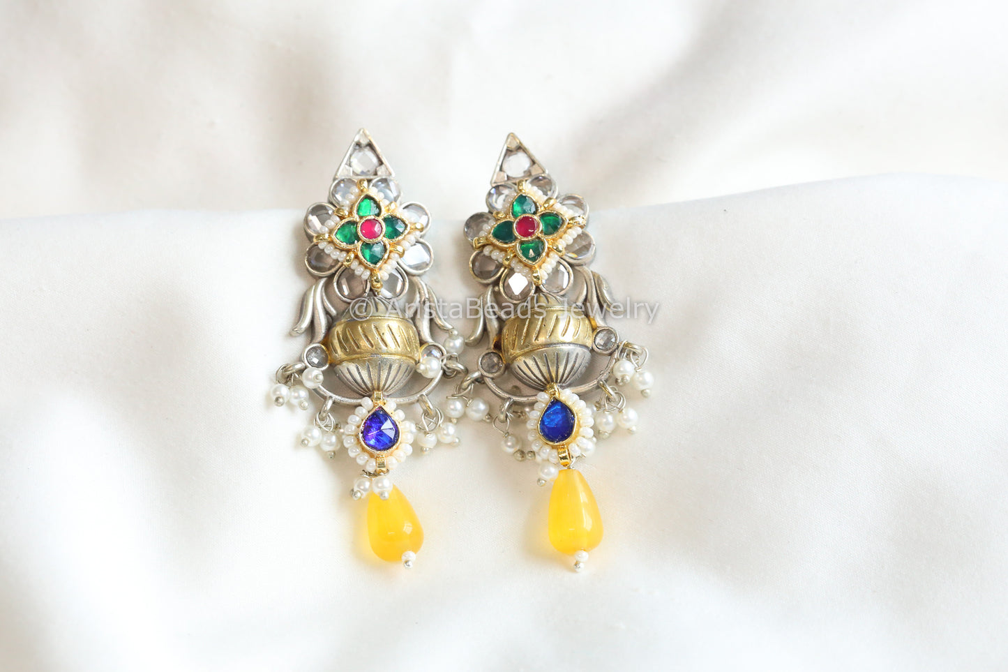 Anika Dual Tone Earrings - ABJOC-05