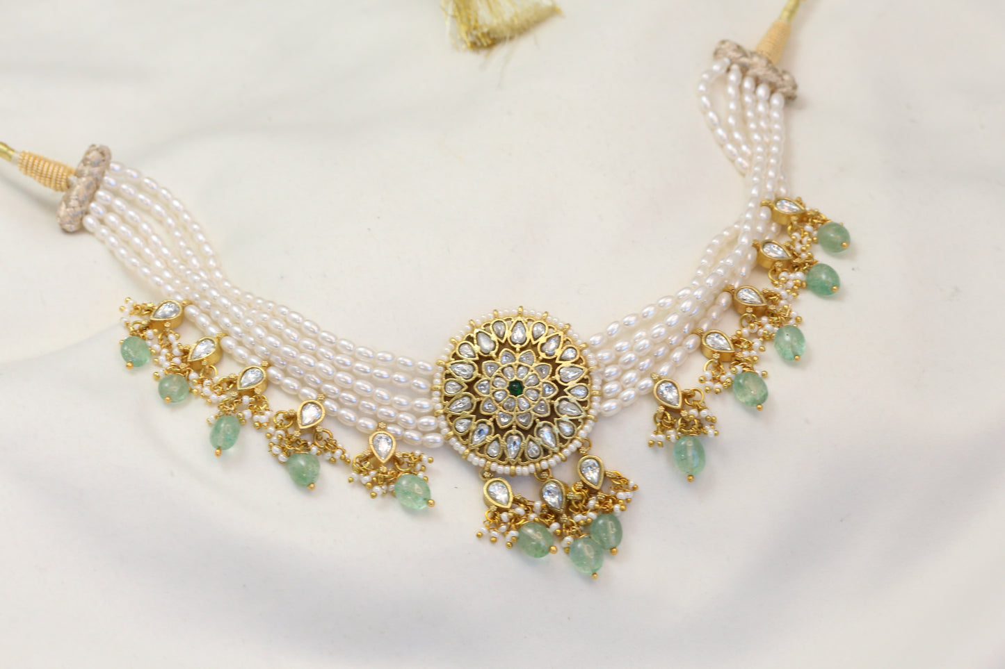 Jadau Kundan Choker Necklace - Clear