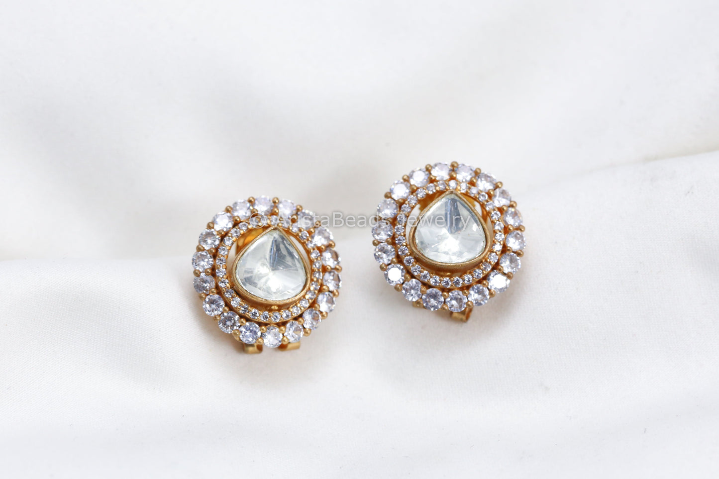 Uncut Polki & CZ Studs