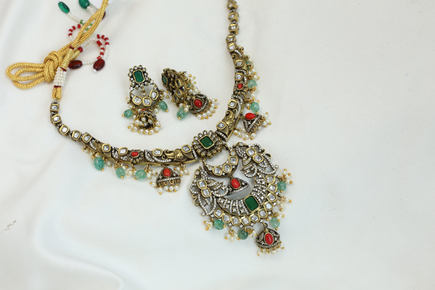 Victorian Coral Green Set