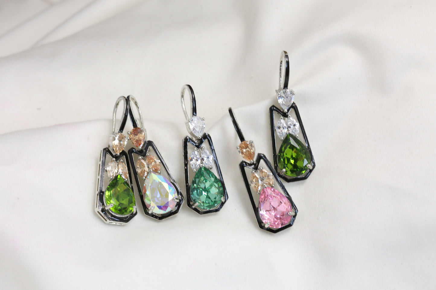 Enamel & Austrian Crystal Earrings
