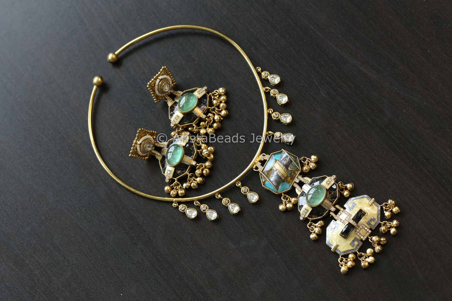 Contemporary Enamel & Mosaic Doublet Hasli Set (103-24)