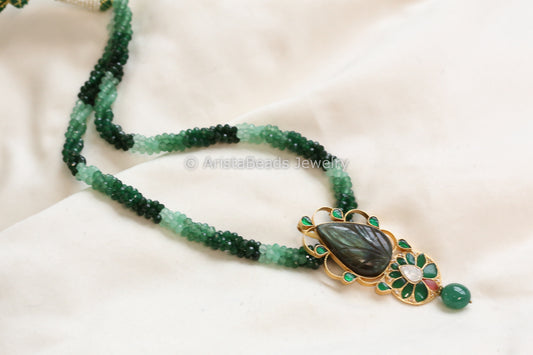 Handmade Carved Labradorite Fusion Necklace (103-02)