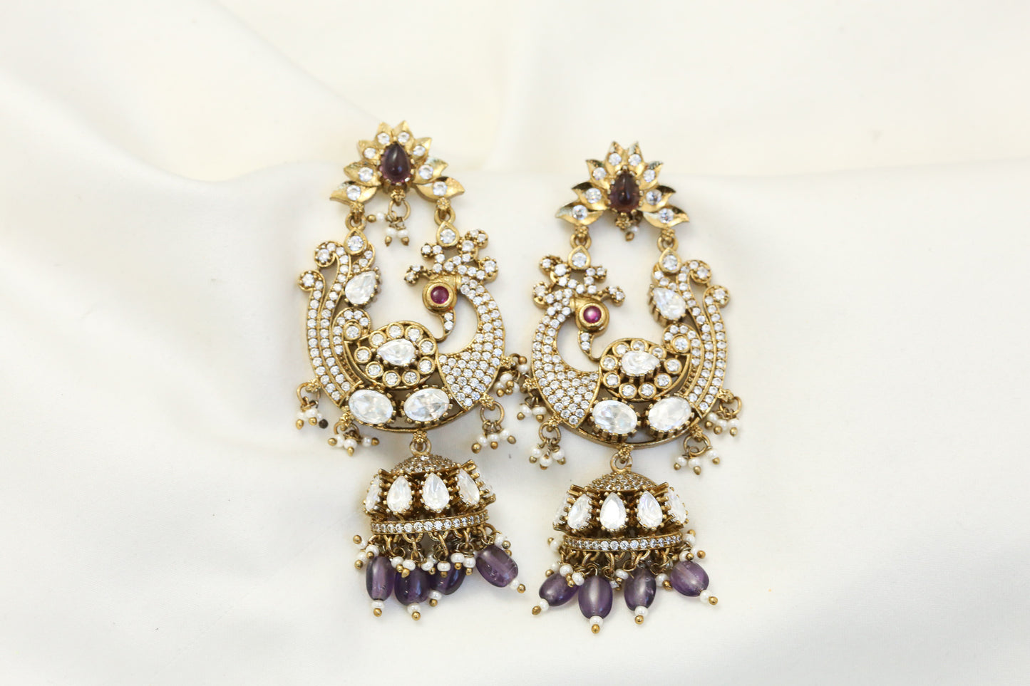 Victorian Moissanite Polki Chandbaali- ABJ101-5