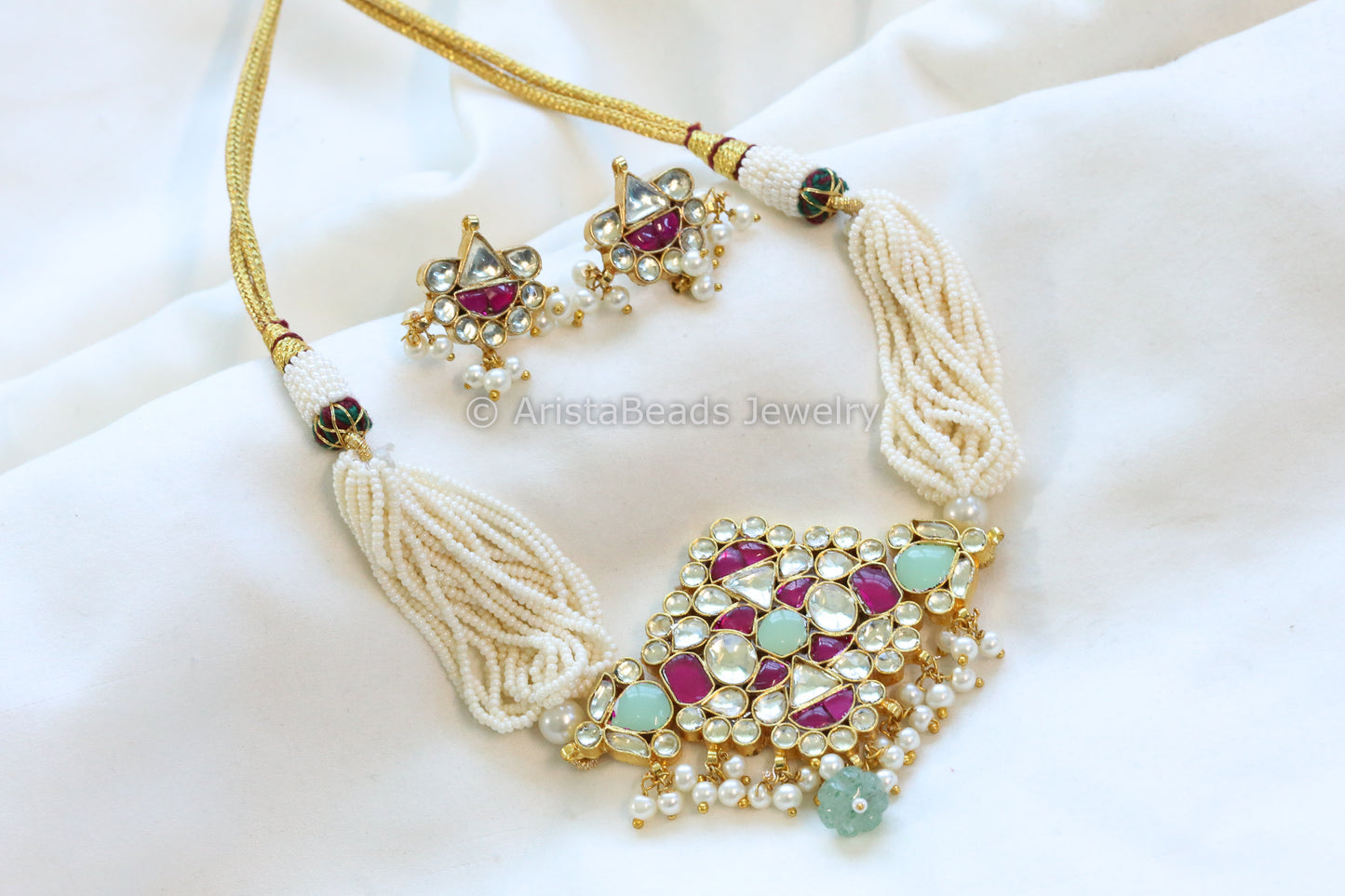 Naina Pachi Kundan Choker Set (ABJ-N101-83)