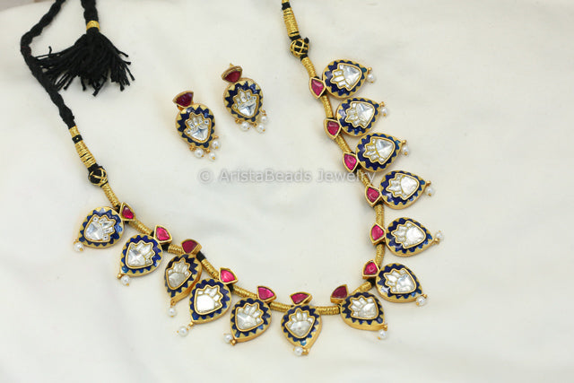 Fusion Jadau Kundan Meenakari Necklace Set