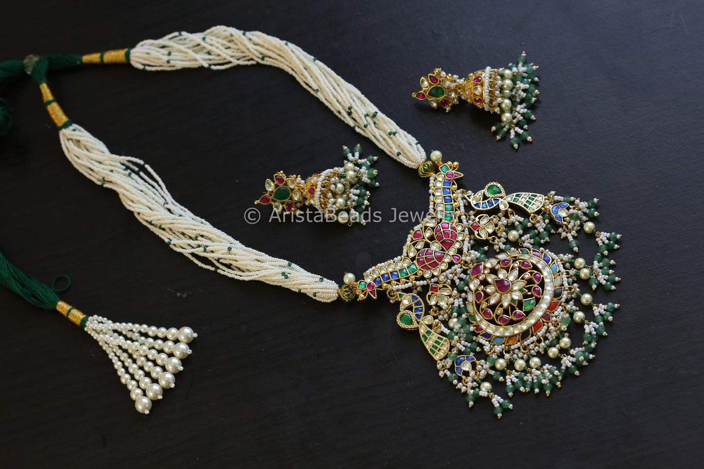 Designer Pachi Kundan Necklace Set