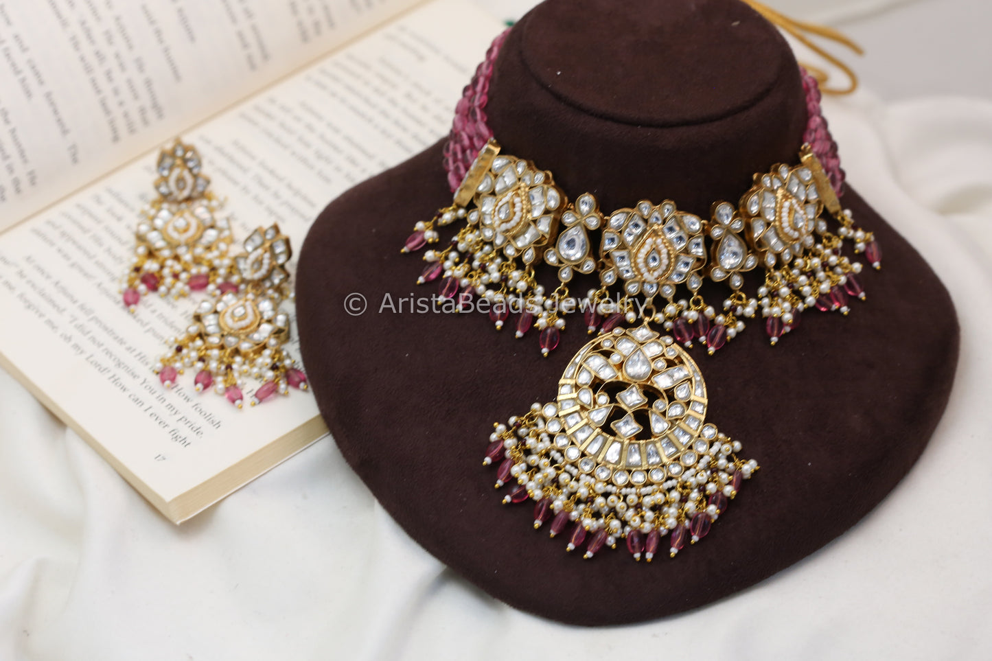 Suhaani Jadau Kundan & Rodonite Beads Set (102-80)