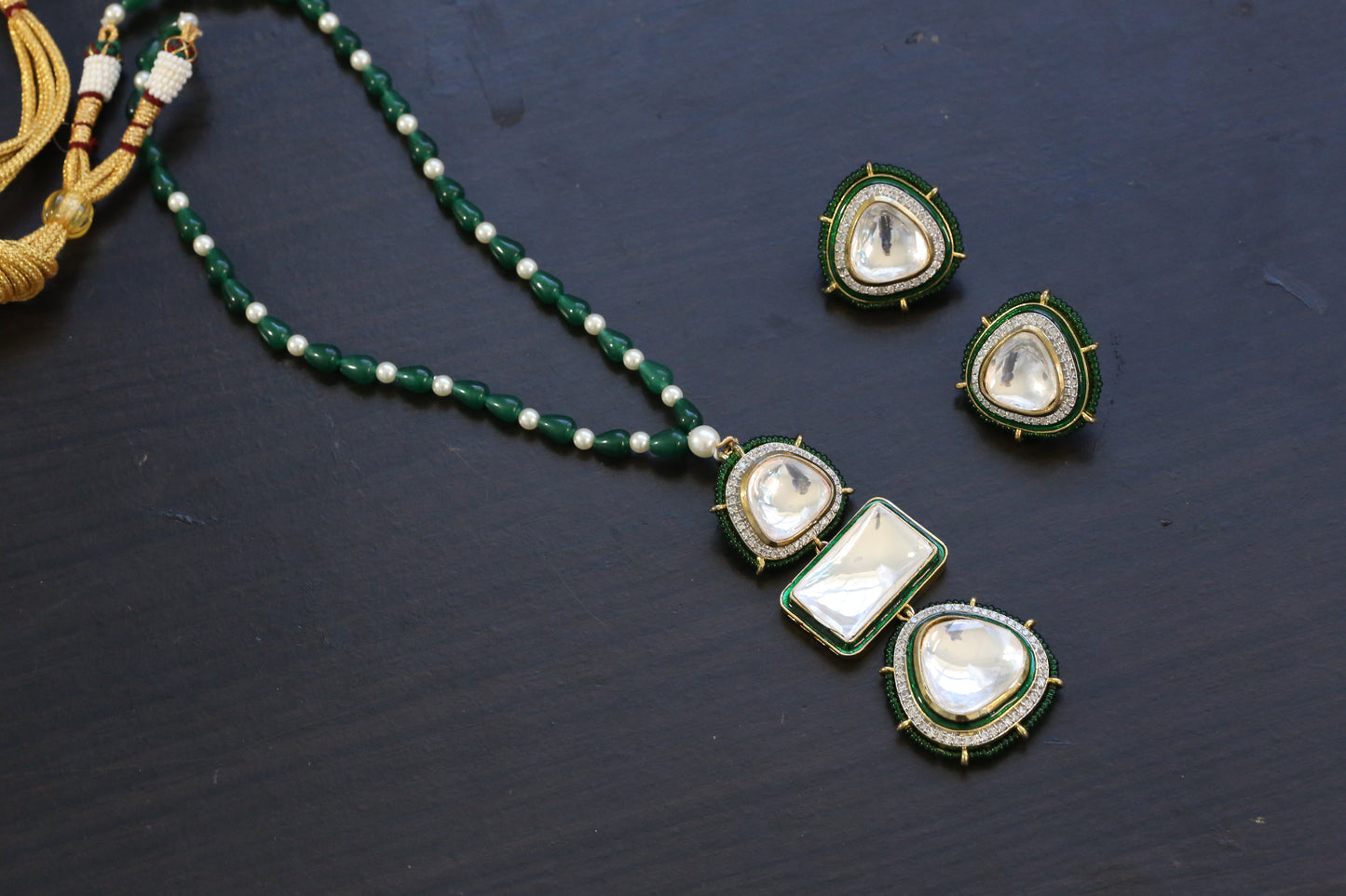 Handmade Big Polki Necklace - Style 8
