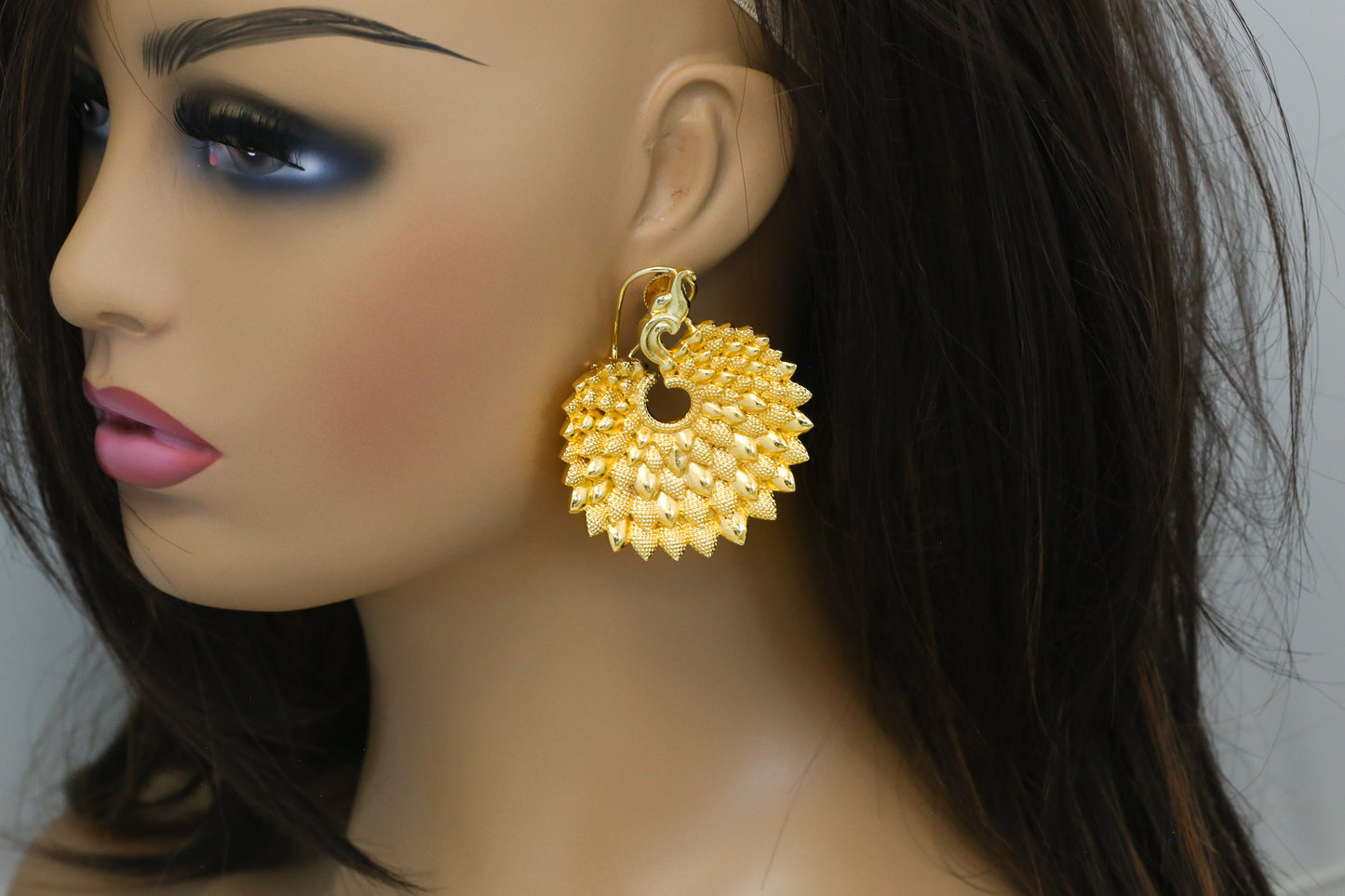Contemporary Matt Gold Earrings- ABJ101-13