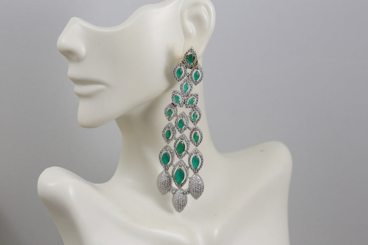 Sitara CZ Emerald Earrings