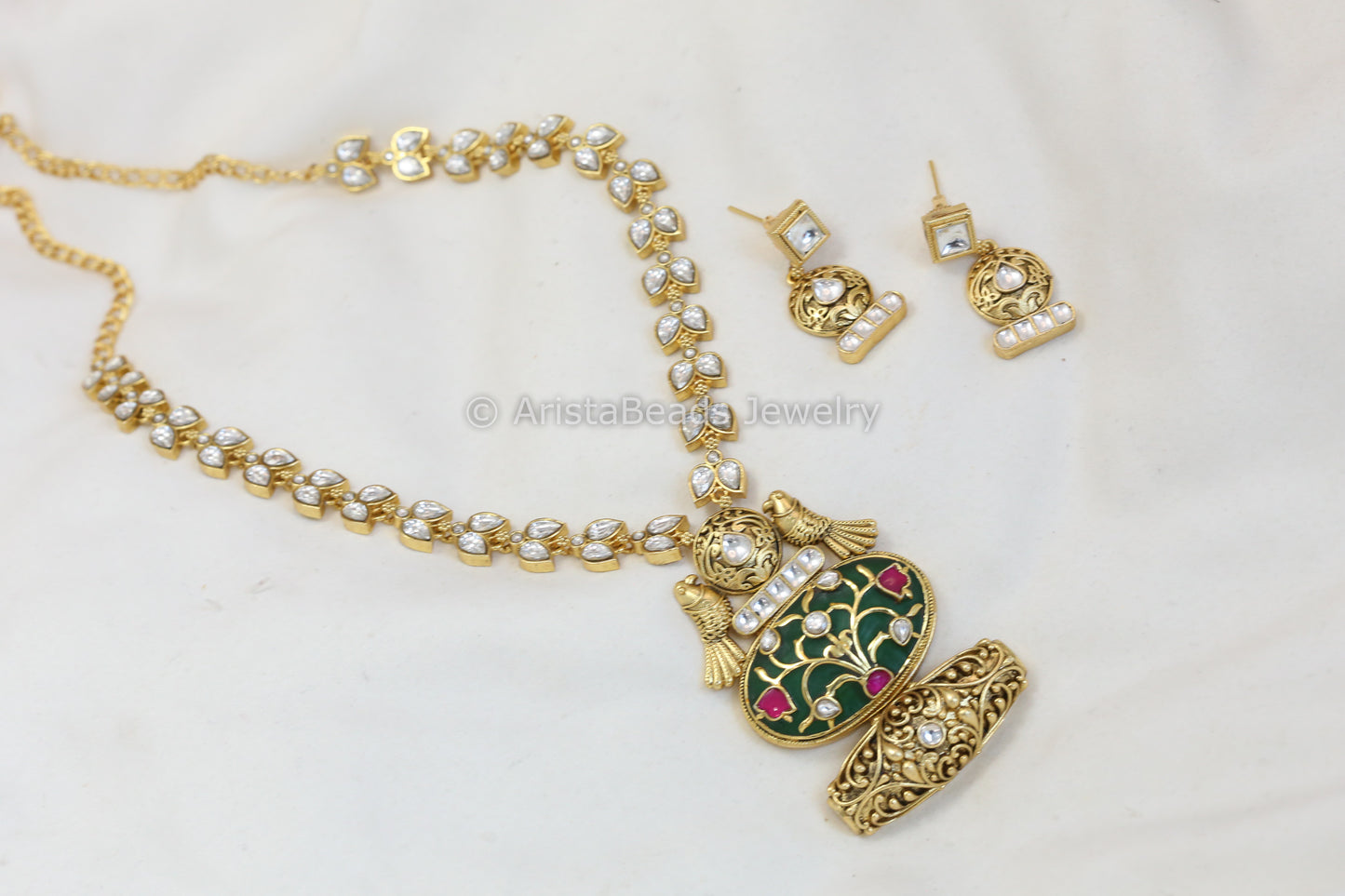 Next To Real Inlay & Polki Kundan Set (ABJ-N101-47)
