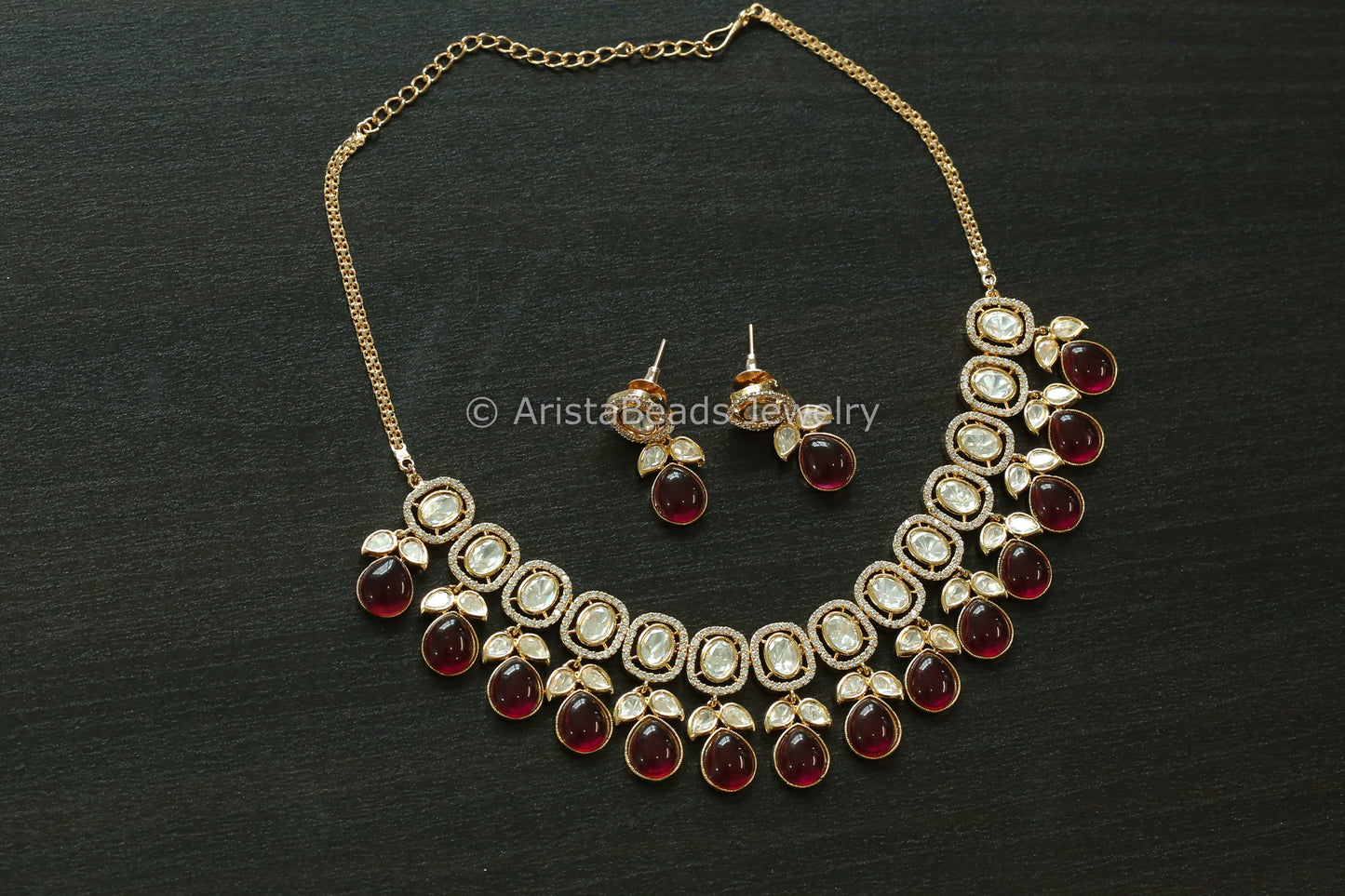 Premium CZ & Uncut Kundan Polki Set (102-62)