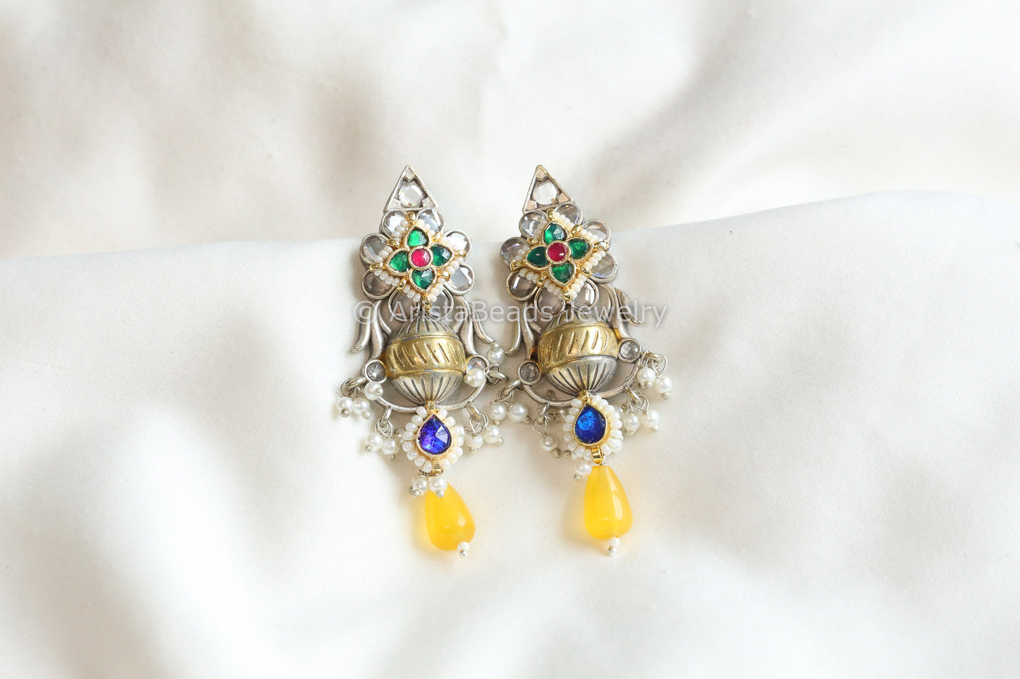 Anika Dual Tone Earrings - ABJOC-05