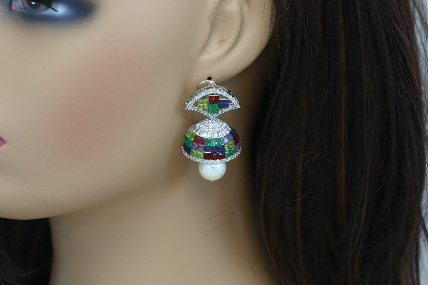 Sumati Invisible Settings Jhumka -Multi (101-44)
